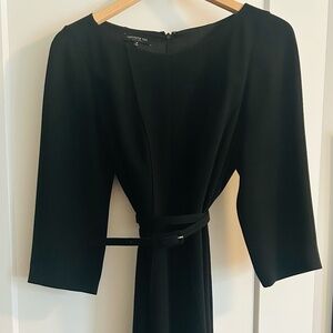 Lafayette 148 New York black ¾ sleeved fully lined fit & flare dress